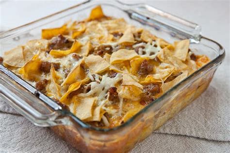 Tortilla Breakfast Casserole with Sausage and Cheese ~ Crunch Time Kitchen