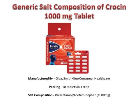 Crocin 1000 mg Tablet - Uses, Dosage, Side Effects and Drug Interacti…