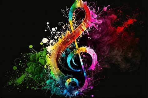 Premium Photo | Music colorful music note theme creative digital ...