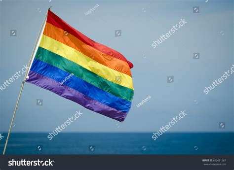 Gay Pride Rainbow Flag Flying Outdoors Stock Photo Shutterstock