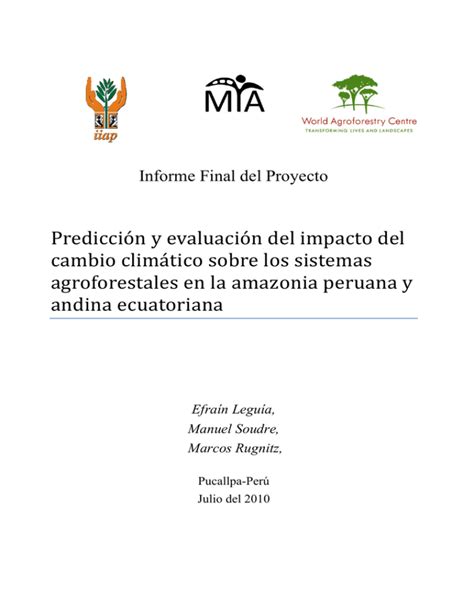 Predicción y evaluación del impacto del cambio climático sobre los sistemas