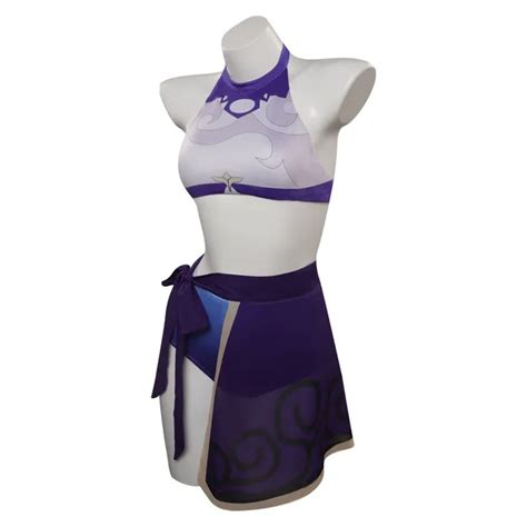 Genshin Impact Keqing Cosplay Bikini Swimsuit Costume AllCosplay