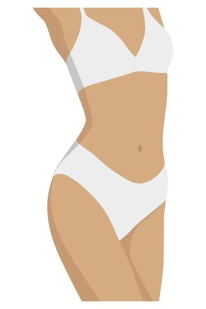 Silhueta De Uma Garota Em Lingerie Em Um Fundo Branco Vetor Premium