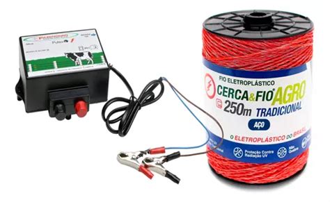 Kit Eletrificador Cerca Elétrica Rural Gado E Fio 250m Bat Frete grátis