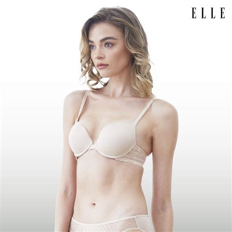 ELLE Lingerie Moulded Bra บราเตาเรยบมโครงเสรม Pad ฟองนำตกแตงลกไม LB6550 Shopee Thailand