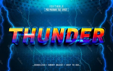 Thunder 3D Text Effect | Photoshop PREMIUM PSD File