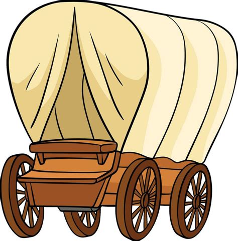 Cowboy Covered Wagon Cartoon Colored Clipart 36325386 Vector Art At