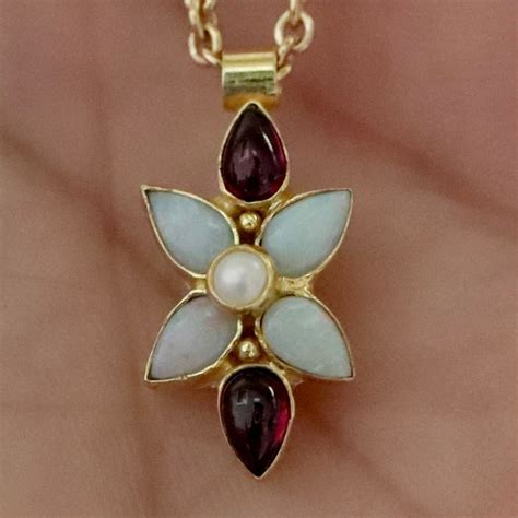 Opal And Garnet Necklace Atelier Yuwaciaojp