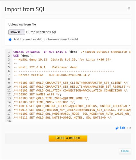 Export Sql Ddl From Mysql Workbench For Importing Into Vertabelo