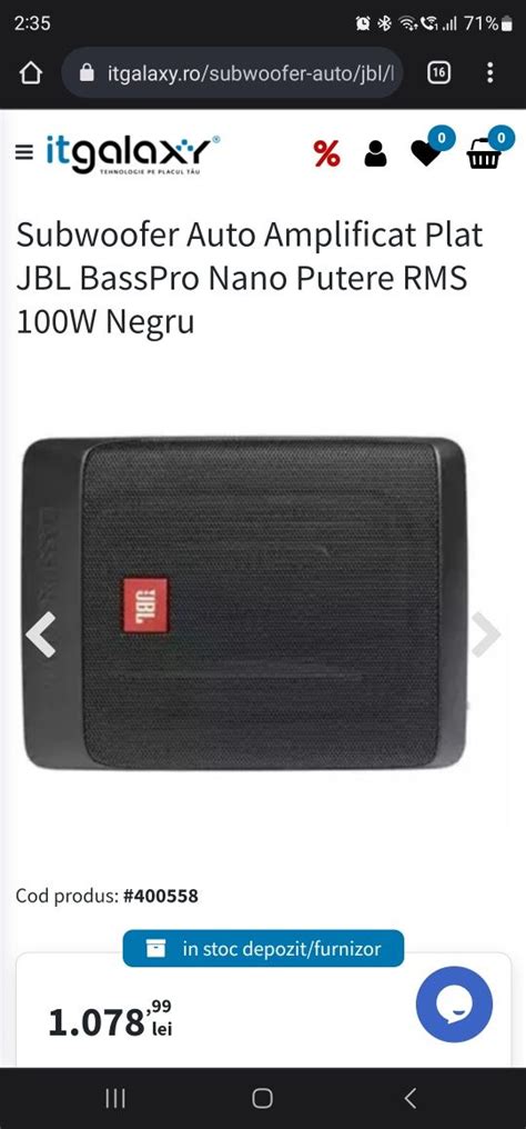 Subwoofer sub scaun Jbl Bass Pro Nano 100watt rms Tunari • OLX.ro