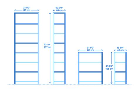 Standard Bookshelf Dimensions 2 Drawings For Standard