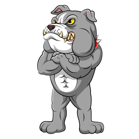 Premium Vector Strong Bulldog In Standing Pose Of Illustration