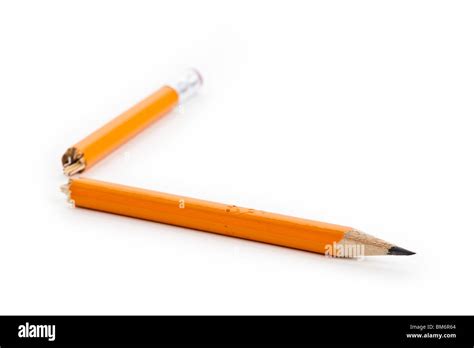 Broken Pencil With White Background Stock Photo Alamy