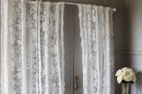 Premium Photo Shabby Chic Lace Curtain Divider