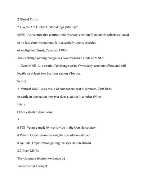 2 Global Firms - lecture notes - 2 Global Firms 2 What Are Global