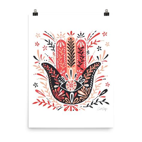 Hamsa Hand – Red & Black Palette • Art Print | Palette art, Framed art ...