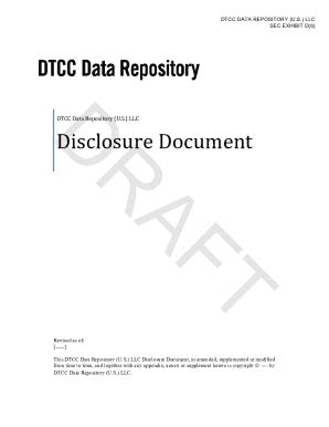 Fillable Online Exhibit D Dtcc Data Repository U S Llc Form Sdr