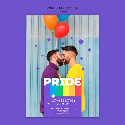 Modelo de cartaz conceito gay prinde PSD Grátis