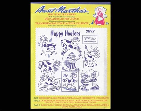 Happy Hoofers Aunt Martha S Hot Iron Transfers Embroidery Transfers UNCUT Sewing