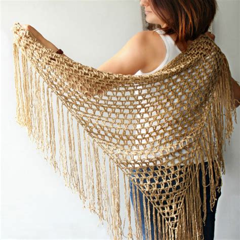 Simply A Fringed Triangle Shawl Pattern Shawl Crochet Pattern