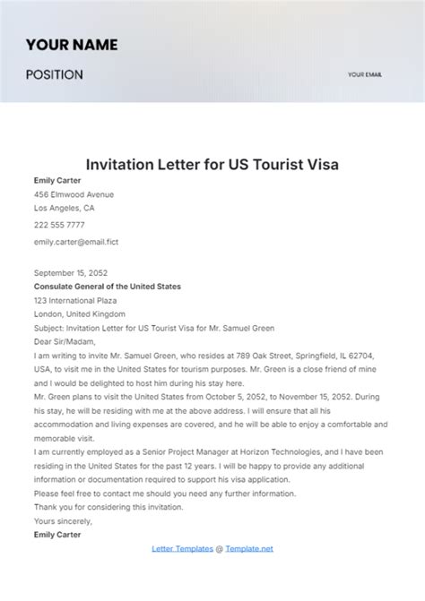 Free Visa Invitation Letter for Ghana Template to Edit Online