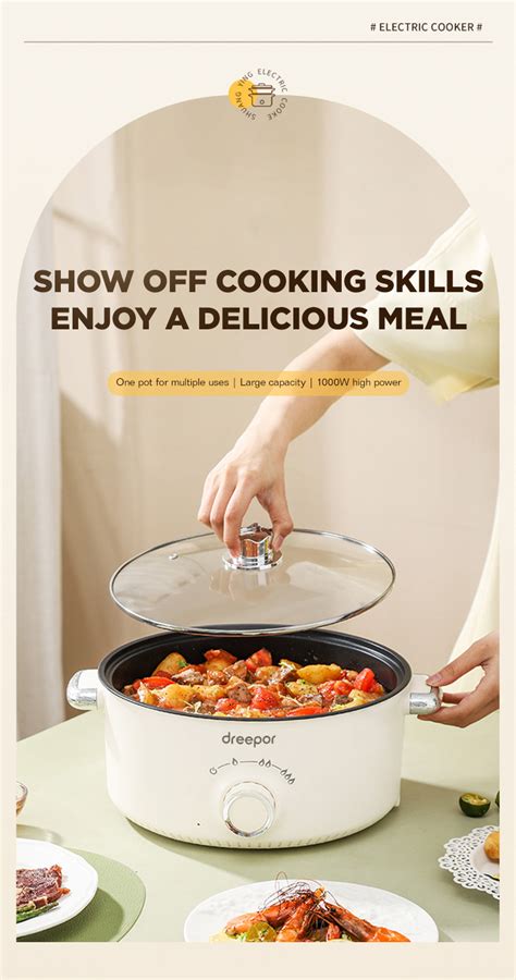 Dreepor Multifunctional Electric Cooker Rice Cooker Small Hot Pot