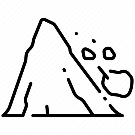 Damage Danger Disaster Earthquake Landslide Mountain Rock Icon