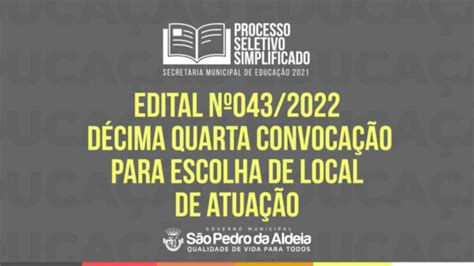 Educação divulga décima quarta convocação para escolha de local de