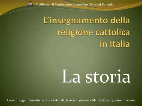 PPT Linsegnamento Della Religione Cattolica In Italia PowerPoint