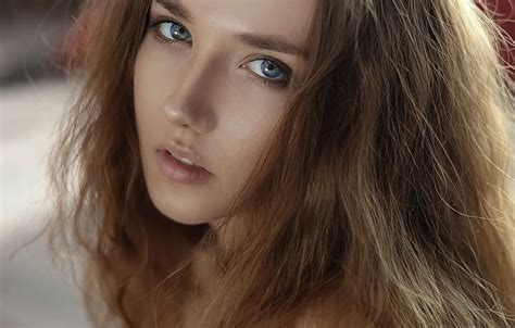 Обои Girl long hair photo blue eyes model lips face blonde portrait mouth close up