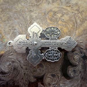 Large Rare Italian Pardon Indulgence Crucifix Silver Cross Catholic