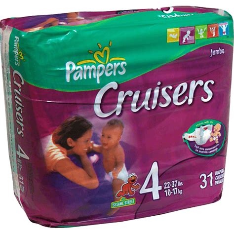 Pampers Cruisers Diapers, Size 4 (22-37 lb), Sesame Street, Jumbo ...