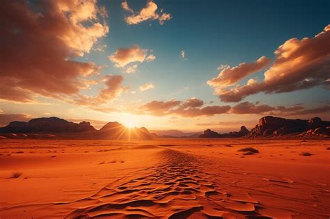 Premium Ai Image Desert Sunrise Serenity