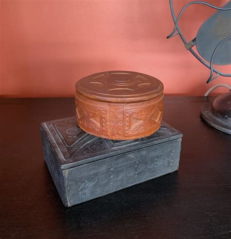 African Tuareg Hand Tooled Black Leather Box 10 Desi Flickr