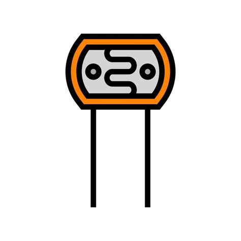 Photoresistor Electronic Component Color Icon Vector Illustration