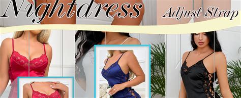 Buitifo Women Lingerie Dress Sexy Nightwear V Neck Chemise Lace Strap Babydoll Sleepwear At