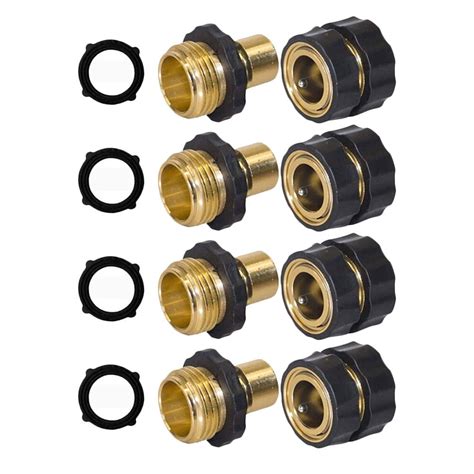 4 Sets 3 4inch Garden Hose Connector Fitting Male And Female Brass