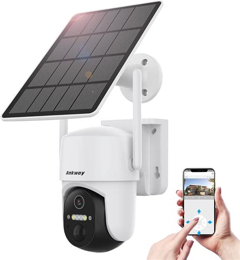 Ankway Outdoor Surveillance Camera, 2K Solar Cameras with Color Night