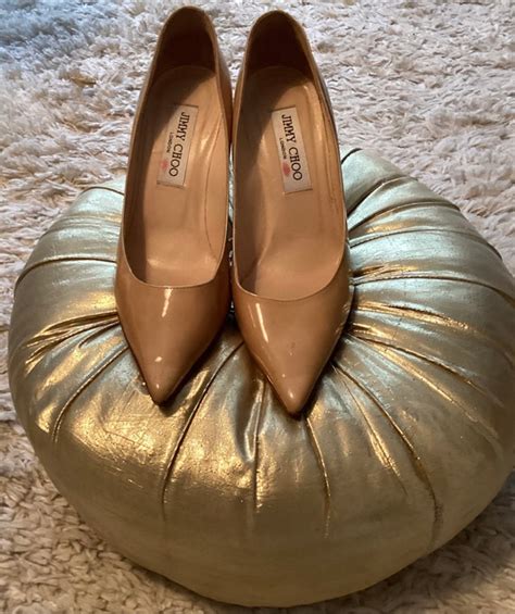 Jimmy Choo Vintage Nude Alligator Pumps Gem