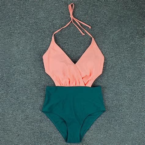 Maillot de bain une pièce bikini dos nu à bretelles femme ACY GNL Yesornot Vert