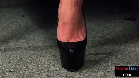 Busty Voyeur Milf In High Heels Teases Guy With Big Boobs