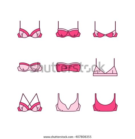 Lingerie Set Different Types Bra Stock Vector Royalty Free