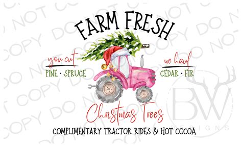 Farm Fresh Christmas Trees Tractor PNG Digital Download - Etsy