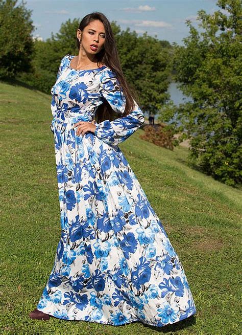 Платье гжель