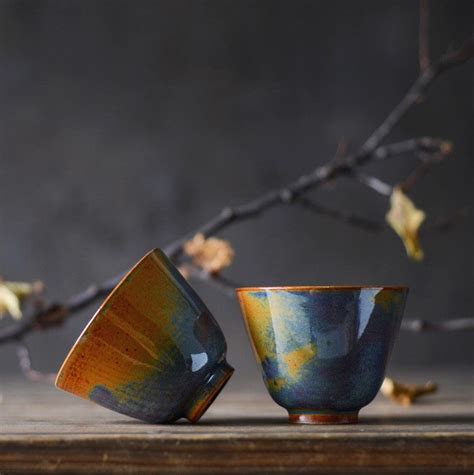 Handmade Evening Sky Glaze Ceramic Tea Cup Zen Style Handmade Etsy In