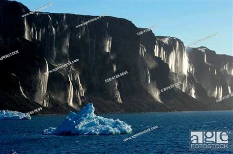 Antarctica Antarctic Peninsula Vega Island Waterfalls Backlit Stock