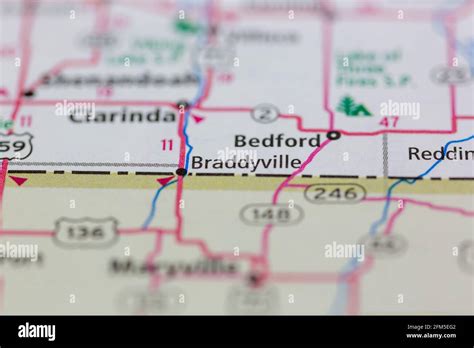 Braddyville Iowa Map Hi Res Stock Photography And Images Alamy