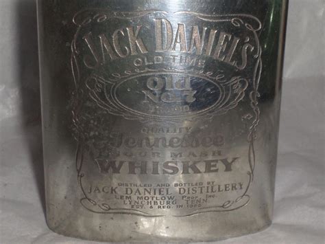 Vintage Jack Daniels Old No 7 Whiskey Flask English Sheffield Pewter