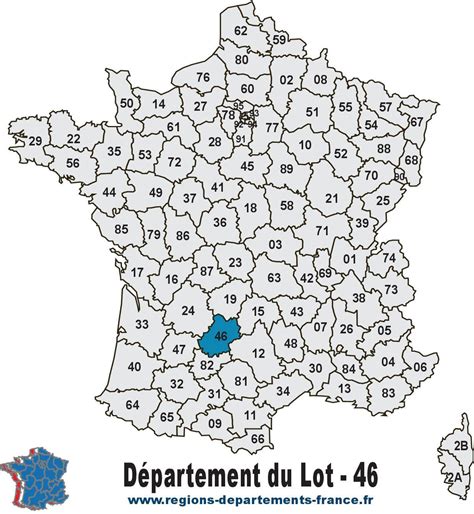 Département 46 : le LOT carte, région, localisation et départements ...