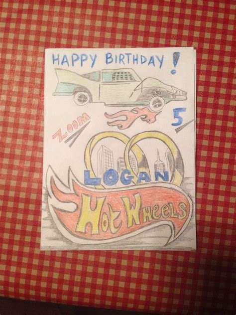 Birthday Card Of Hot Wheels I Made
